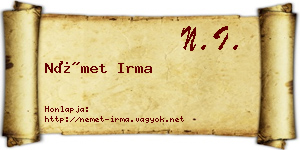Német Irma névjegykártya