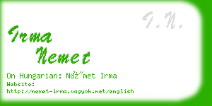 irma nemet business card